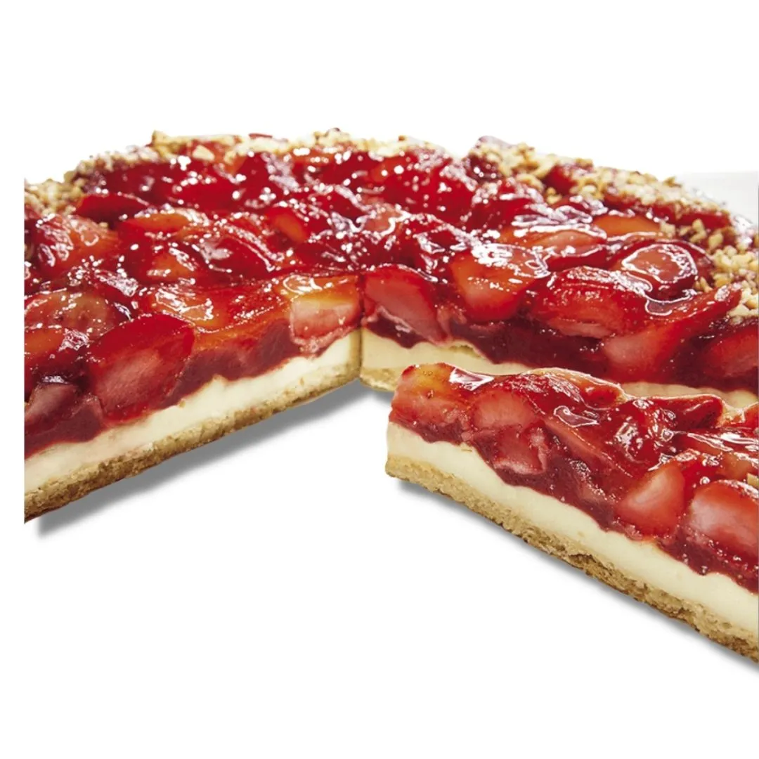 Plancha de Queso y Nata con Fresas - Vista lateral